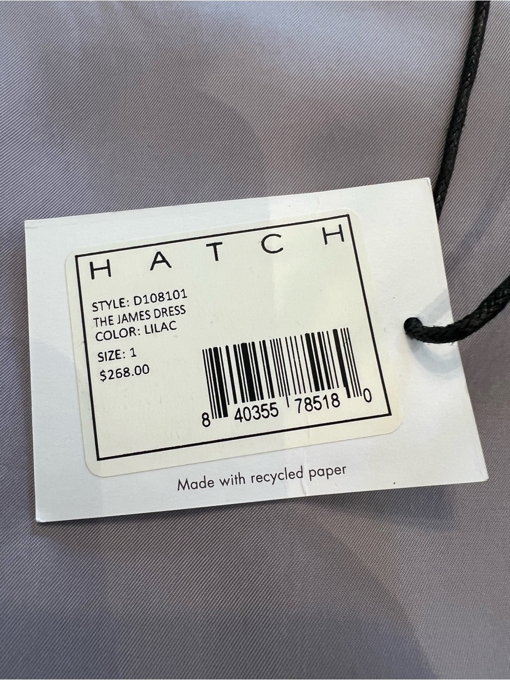 Hatch The James Dress. Lilac, NWT Size 1/S. - Picture 7 of 10